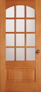 porte d'entrée / battante / en bois / coupe-feu
