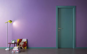 porte battante / en bois / laquée