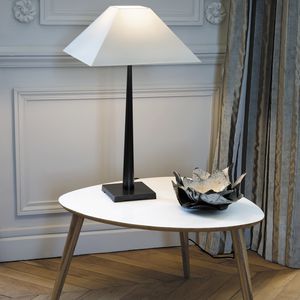 lampe de table / classique / en coton / blanche