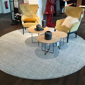 tapis contemporain / uni / en tencel® / rond