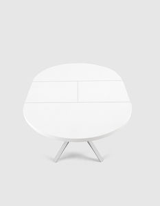 table contemporaine / en MDF / en aluminium / ronde