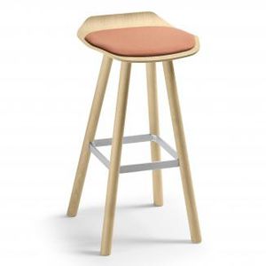 tabouret de bar design original / en tissu / en chêne / en hêtre