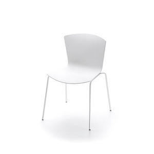 chaise contemporaine / tapissée / en tissu / contreplaqué
