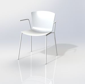 chaise contemporaine / tapissée / avec accoudoirs / en tissu