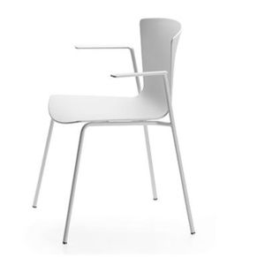 chaise contemporaine / avec accoudoirs / en tissu / contreplaqué