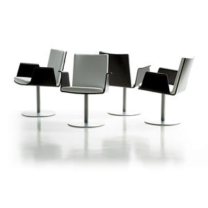 chaise visiteur contemporaine / avec accoudoirs / tapissée / pivotante