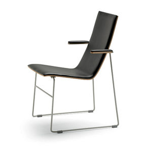 chaise contemporaine / avec accoudoirs / luge / en bois