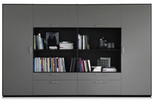 bibliothèque haute / contemporaine / pour bureau / en bois