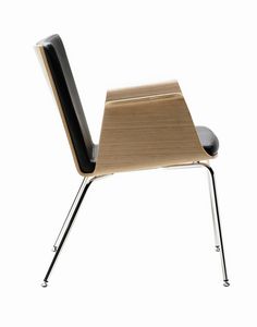chaise contemporaine / tapissée / avec accoudoirs / en tissu