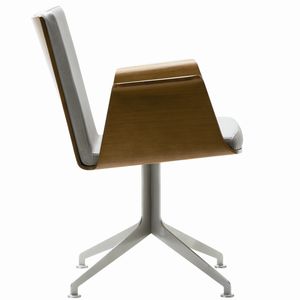 chaise visiteur contemporaine / avec accoudoirs / tapissée / pivotante