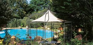 gazebo en fer forgé / toit en toile
