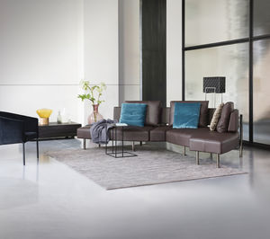 canapé modulable / contemporain / en cuir / en tissu