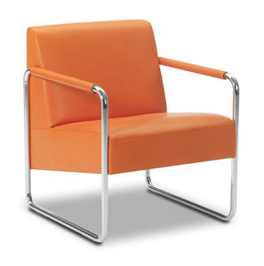fauteuil contemporain / en métal / en tissu / en cuir