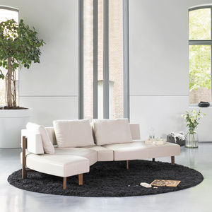 canapé modulable / contemporain / en cuir / en tissu