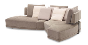 canapé modulable / contemporain / en cuir / en tissu