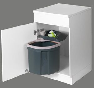 poubelle de cuisine / en plastique / à couvercle basculant / contemporaine