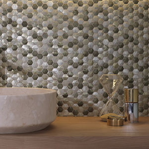 mosaïque d'intérieur / murale / en métal / hexagonale