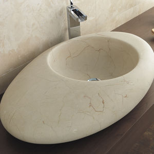 vasque à poser / ovale / en pierre naturelle / contemporaine