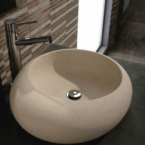 vasque à poser / ronde / en pierre naturelle / contemporaine
