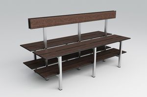 banc de vestiaire / contemporain / en acier inoxydable / en HPL