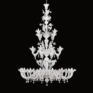 lustre de style / en verre soufflé / en verre de Murano / à LED