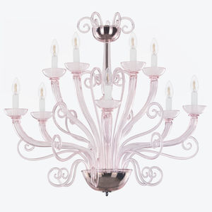 lustre classique / en verre de Murano / fait main / sur mesure