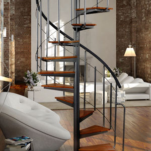 escalier en colimaçon / structure en acier inoxydable / marche en métal / sans contremarche