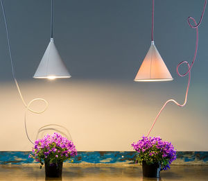 lampe suspension / contemporaine / en tissu / à LED