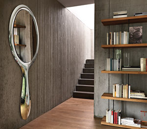 miroir mural / contemporain / ovale / en métal