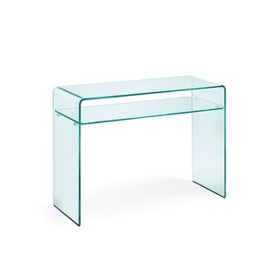 console contemporaine / en verre bombé / rectangulaire / sur mesure