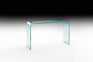 console contemporaine / en verre / en verre bombé / rectangulaire