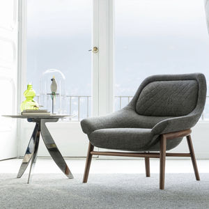 fauteuil contemporain / en tissu / en noyer / sur mesure