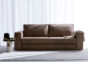 canapé lit / contemporain / en cuir / en tissu