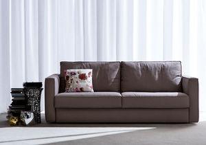 canapé lit / contemporain / en cuir / en tissu