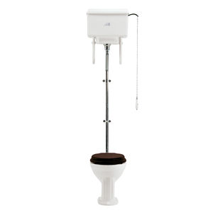toilettes à poser / en porcelaine / avec manette / avec chasse d'eau en hauteur