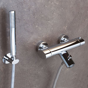 mitigeur de douche / pour baignoire / mural / en métal chromé