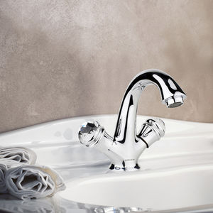 mélangeur pour vasque / à poser / en métal chromé / de salle de bain