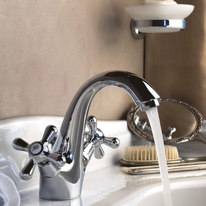 mélangeur pour vasque / à poser / en métal chromé / de salle de bain