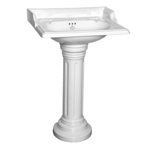 vasque sur pied / rectangulaire / en porcelaine / classique