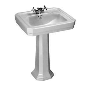 vasque sur pied / rectangulaire / en porcelaine / classique