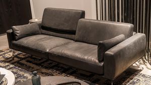 canapé modulable / contemporain / en cuir / 2 places