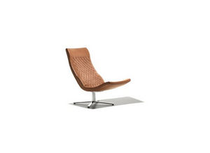 fauteuil contemporain / en cuir / pivotant / piètement étoile