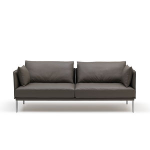 canapé contemporain / en tissu / en cuir / 2 places
