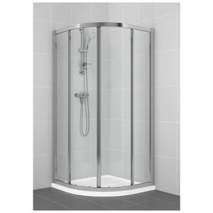 paroi de douche coulissante / d'angle / courbée / en verre