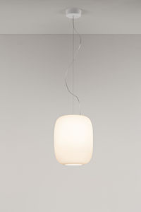 lampe suspension / contemporaine / en verre soufflé / blanche