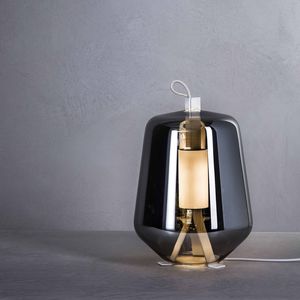 lampe de table / contemporaine / en métal / en verre soufflé