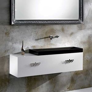meuble vasque suspendu / en bois / contemporain / laqué