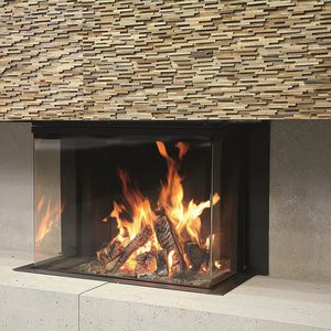 cheminée à bois / contemporaine / à foyer fermé / à encastrer