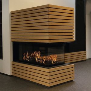 cheminée à bois / contemporaine / à foyer fermé / à encastrer
