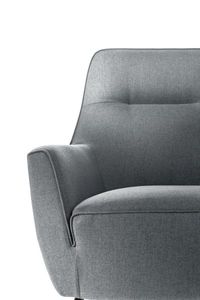 fauteuil contemporain / en métal / en tissu / en cuir